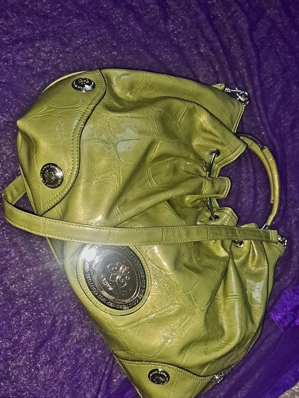 Vintage Dereon Green Leather Shoulder Bag